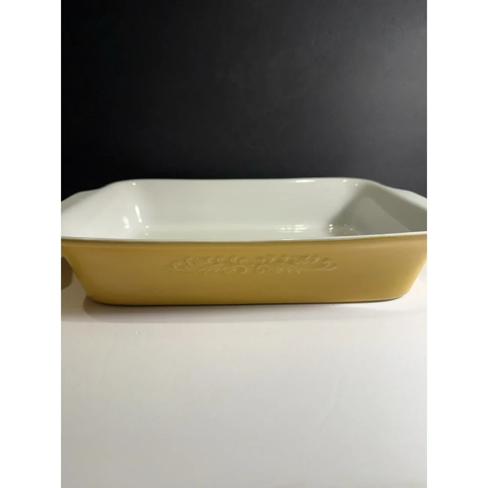 Sur La Table Stoneware Casserole Dish Set of 2 Yellow Made in Portugal